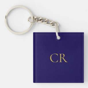 Blå och guld färg monogram modern minimalistisk