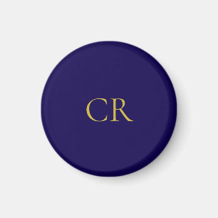 Blå och guld färg monogram modern minimalistisk magnet