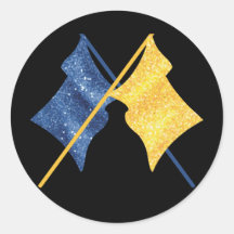 Blå och Guld Flaggor