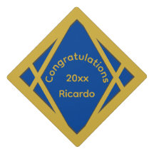 Blå och guld Grattis Namn År 