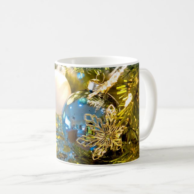 Blå och Guld jul, magi Kaffemugg (Framsida höger)