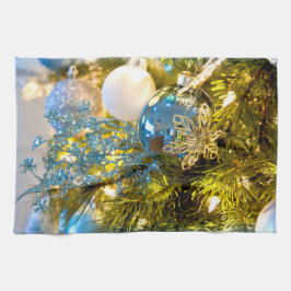 Blå och Guld jul, magi Kökshandduk