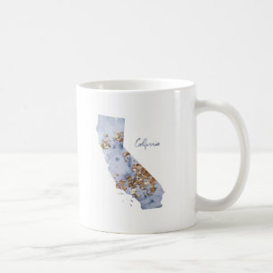 Blå och Guld Kalifornien, Karta Kaffemugg