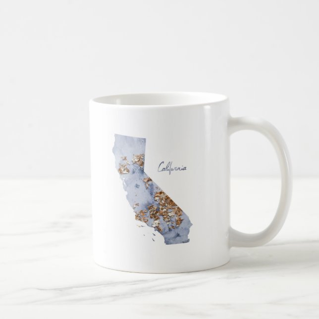 Blå och Guld Kalifornien, Karta Kaffemugg (Höger)