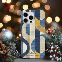 Blå och Guld Kurvor - Konstnärlig geometrisk elega