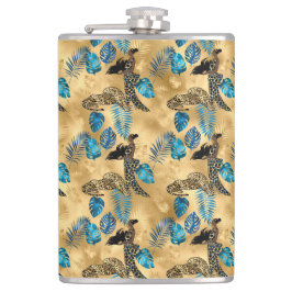 Blå och Guld Leopard 7-serien Fickplunta