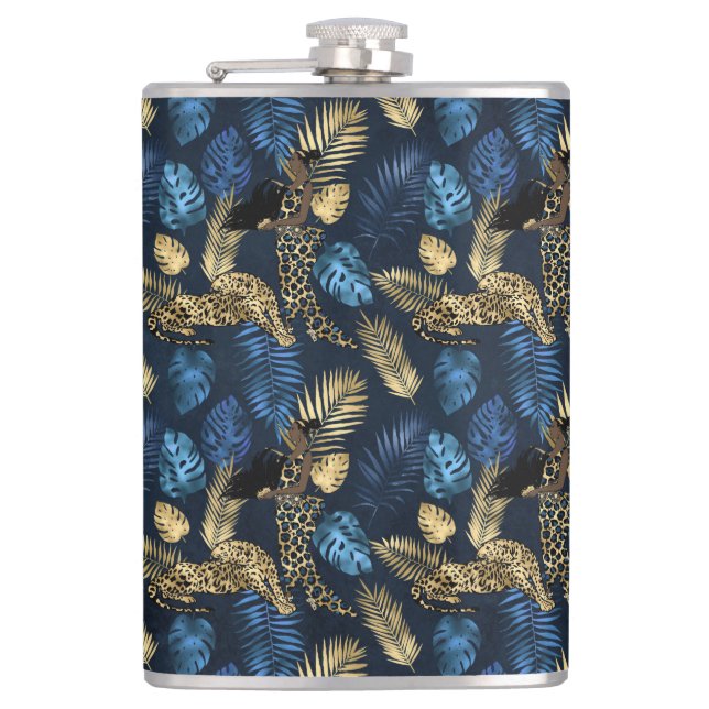 Blå och Guld Leopard-seriens utformning 8 Fickplunta (Framsidan)