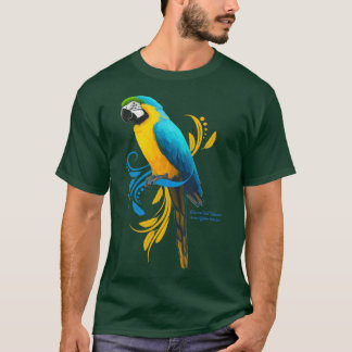 Blå och Guld Macaw 2 T Shirt