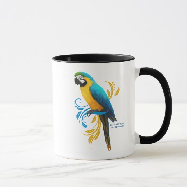 Blå och Guld Macaw Mugg (Höger)