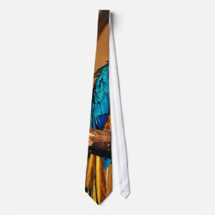 Blå och guld macaw parrots Tie Slips