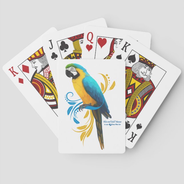 Blå och Guld Macaw-spelkort Spelkort (Baksidan)