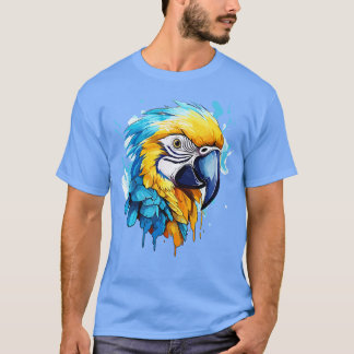 Blå och guld makaw 9 t shirt