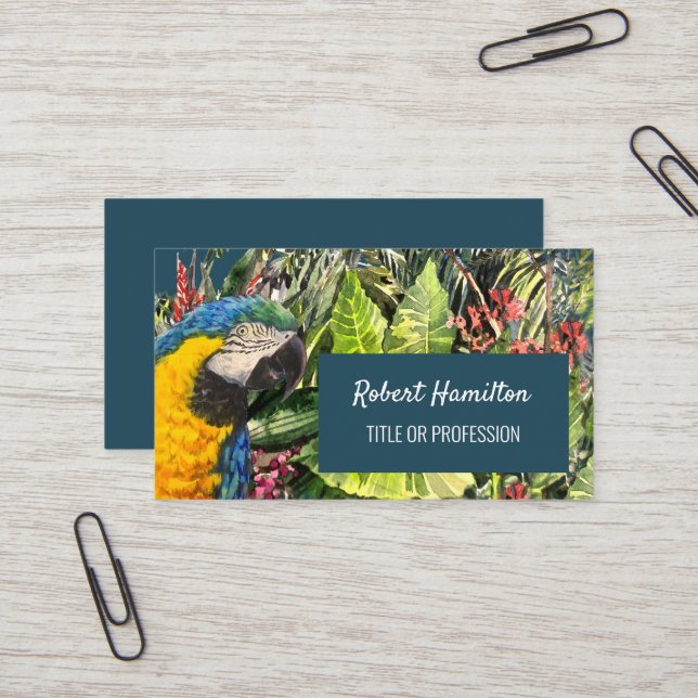 Blå- och guld-målarfärg visitkort (Fram/Back In Situ)