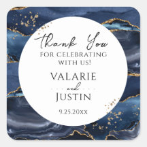 Blå och Guld Marble Tack Square Stic