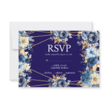 Blå och Guld Menyval RSVP-svarskort