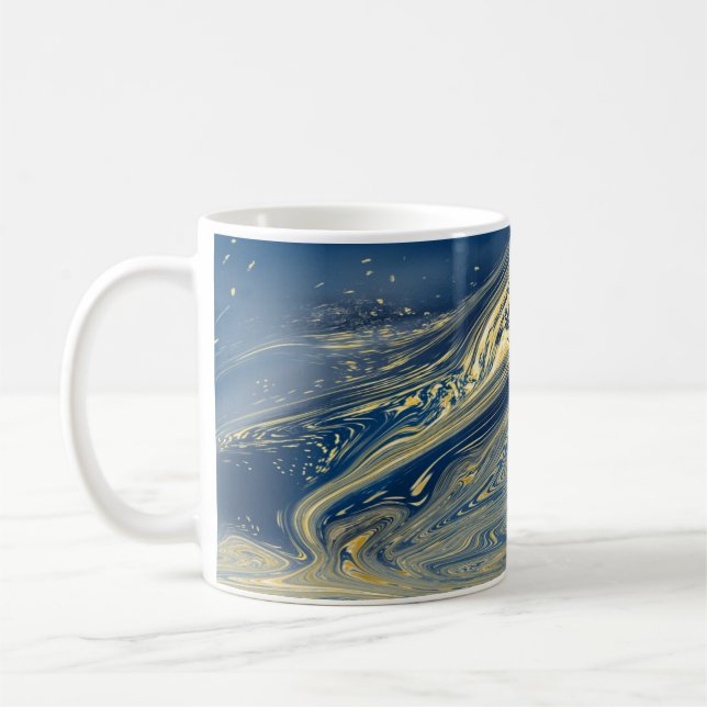 Blå och guld metallisk mugg (Vänster)