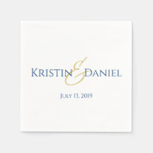 Blå och Guld Napkins