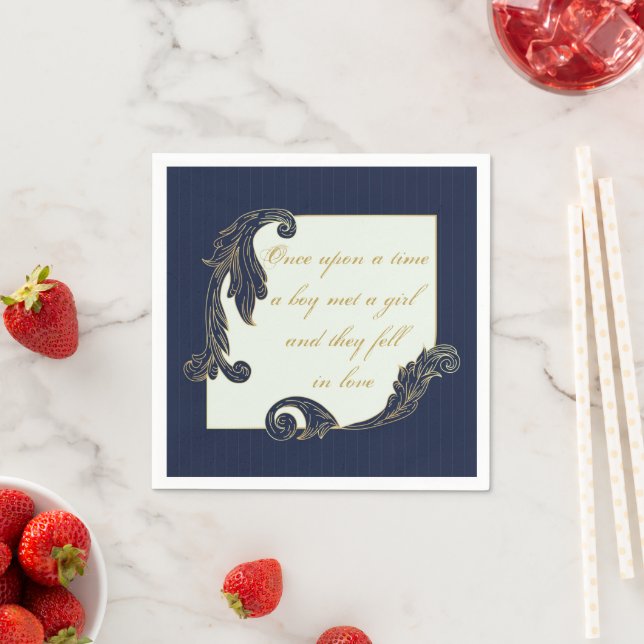 Blå och Guld Pappersservett (Insitu)