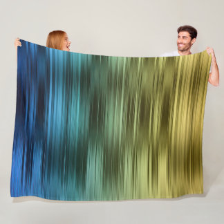 Blå och Guld Rand Fleece Blanket