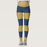 Blå och Guld Rand Leggings<br><div class="desc">tjockblått och guld färgad rand.</div>