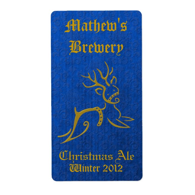 Blå och Guld renar Helgdag Beer-etiketter Fraktsedel (Framsidan)