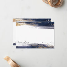 Blå och guld vattenfärgspenseldrag anpassade