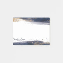 Blå och guld vattenfärgspenseldrag anpassade