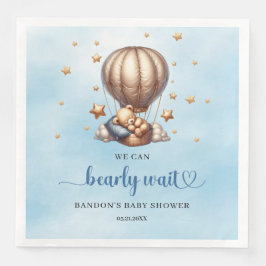 Blå och guld Vi kan vänta nalle i förtid Pappersservett