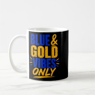 Blå Och Guld Vibbar Endast Skolanda Spel Dagen Kaffemugg