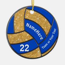 Blå och Guld Volleyball Ornament Personlig
