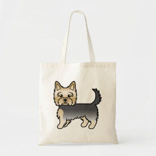 Blå Och Guld Yorkshire Terrier Yorkie Tecknad Hund Tygkasse