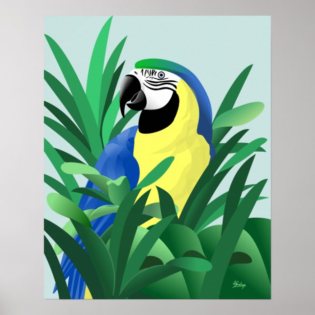 Blå- och guldara poster (Framsidan)