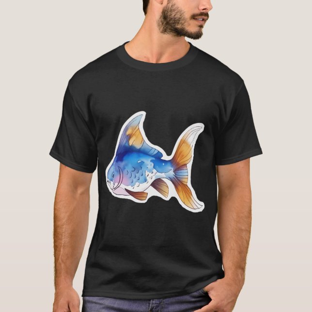 Blå och guldfisk t shirt (Framsida)