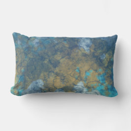 blå och gult abstrakt lumbarkudde