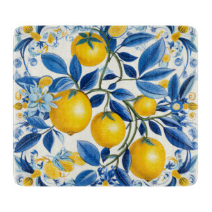 💛 Blå och gult Azulejos med citroner