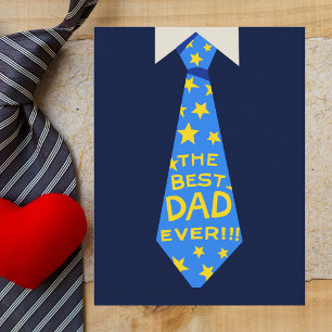 Blå och Gult "Bästa Pappa någonsin" Fars dag Vykort