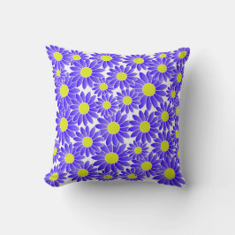 Blå och Gult blomma Dekorativ kudde
