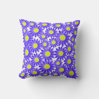 Blå och Gult blomma Dekorativ kudde