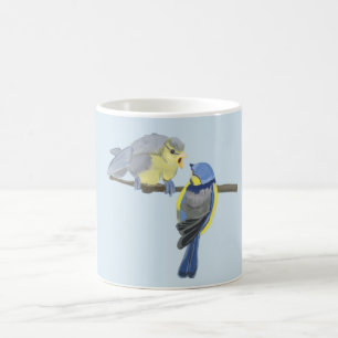 Blå och Gult Chickadee-familjen Kaffemugg