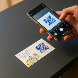 Blå och gult citronvin OSA QR-kod Tilläggskort