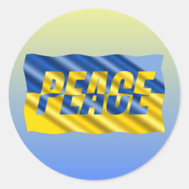 Blå och Gult Hjärter på Svart Ukriane-inspiratione Runt Klistermärke