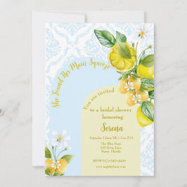 Blå och Gult Hon hittade sin huvudsäck Inbjudningar