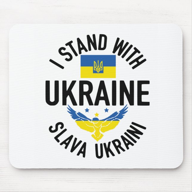 BLÅ OCH GULT JAG STÅR MED UKRAINA MUSMATTA (Framsidan)