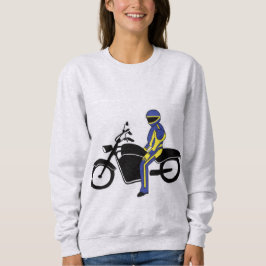 Blå och Gult-läder vid motorcykel Tävling T Shirt