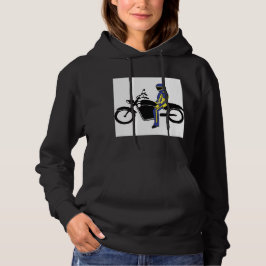 Blå och Gult-läder vid motorcykel Tävling T Shirt