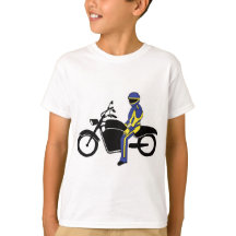 Blå och Gult-läder vid motorcykel Tävling