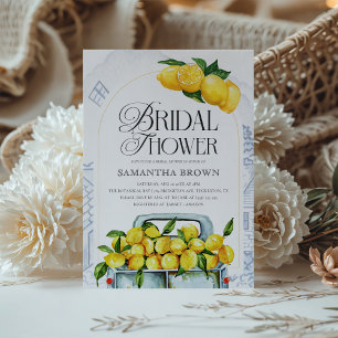 Blå och Gult Lemon Italienska Möhippan Inbjudningar