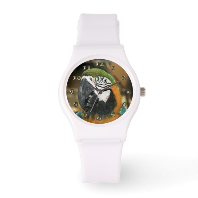 Blå och Gult Macaw från Amazon Armbandsur (Framsida)