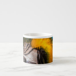 Blå och gult macaw porträtt espressomugg