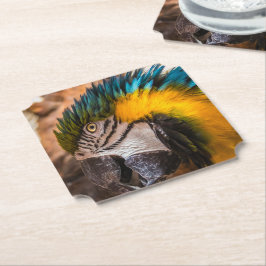 Blå och gult macaw porträtt underlägg papper